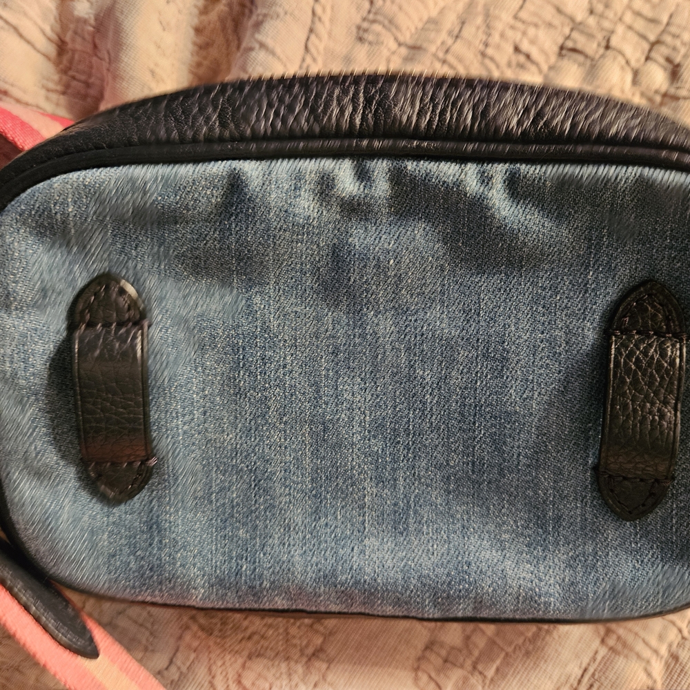 Rare EUC Coach Denim Crossbody Bag with Pink Strap 2 Way Mini Bag No Call Outs! - Picture 13 of 16